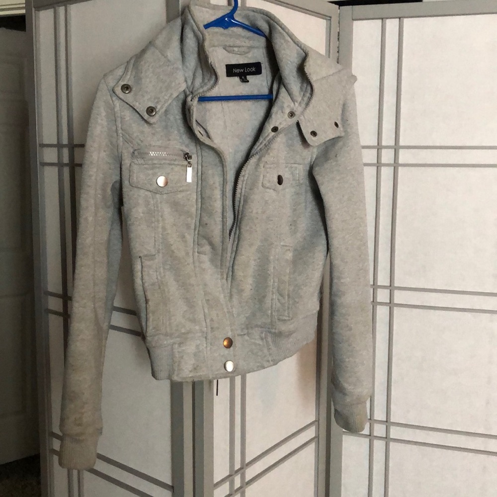 Grey sweater jacket